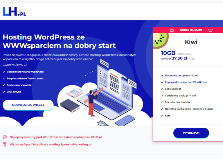 Hosting WordpPress Kiwi w LH.pl